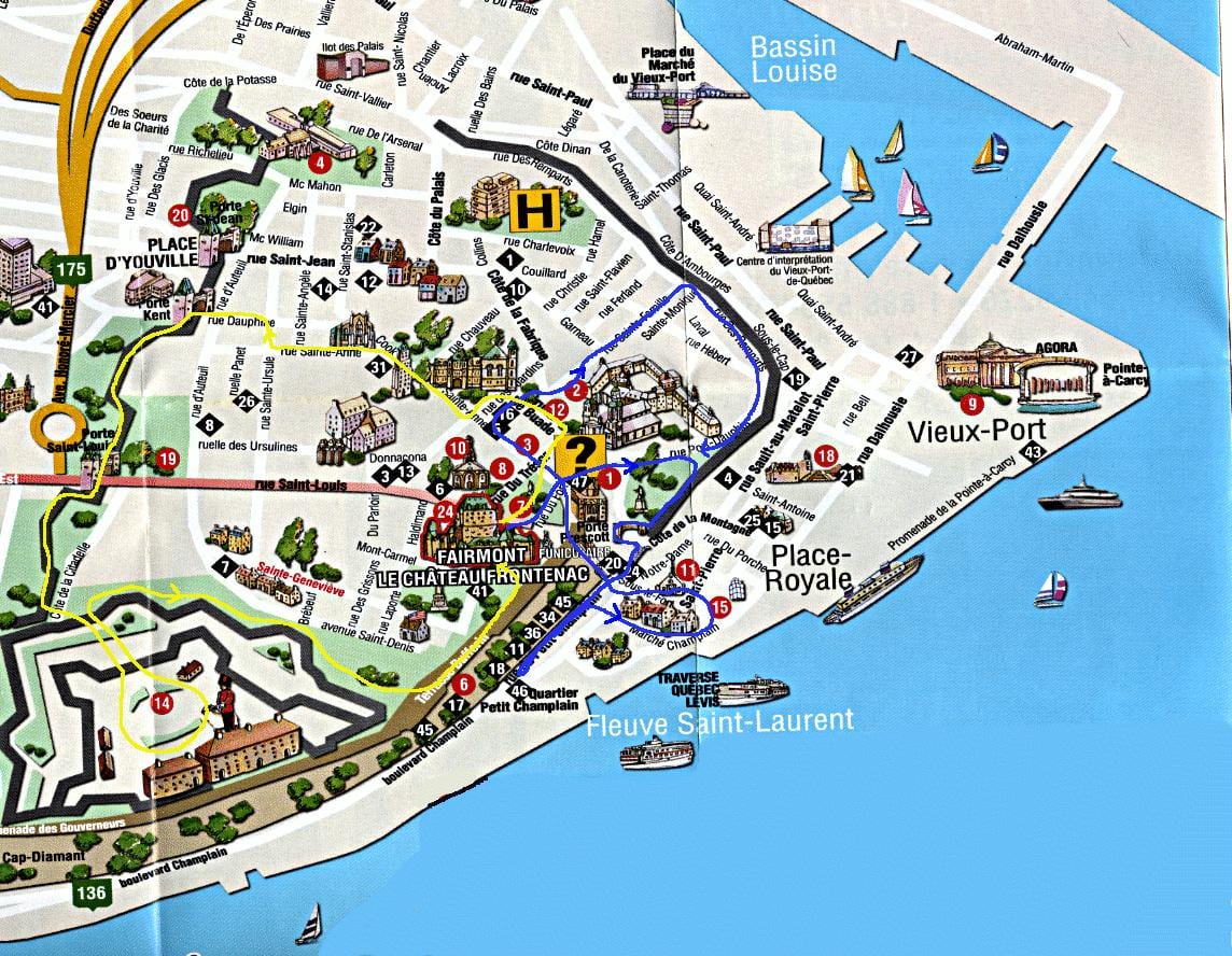 mapa starego miasta z atrakcjami