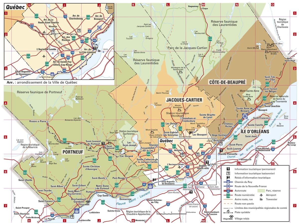 Mapa miasta Quebec