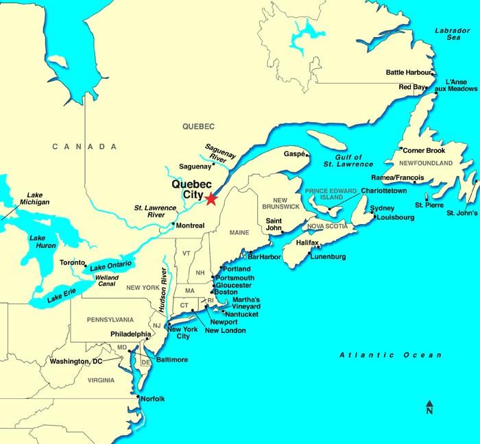 Quebec na mapie Kanady
