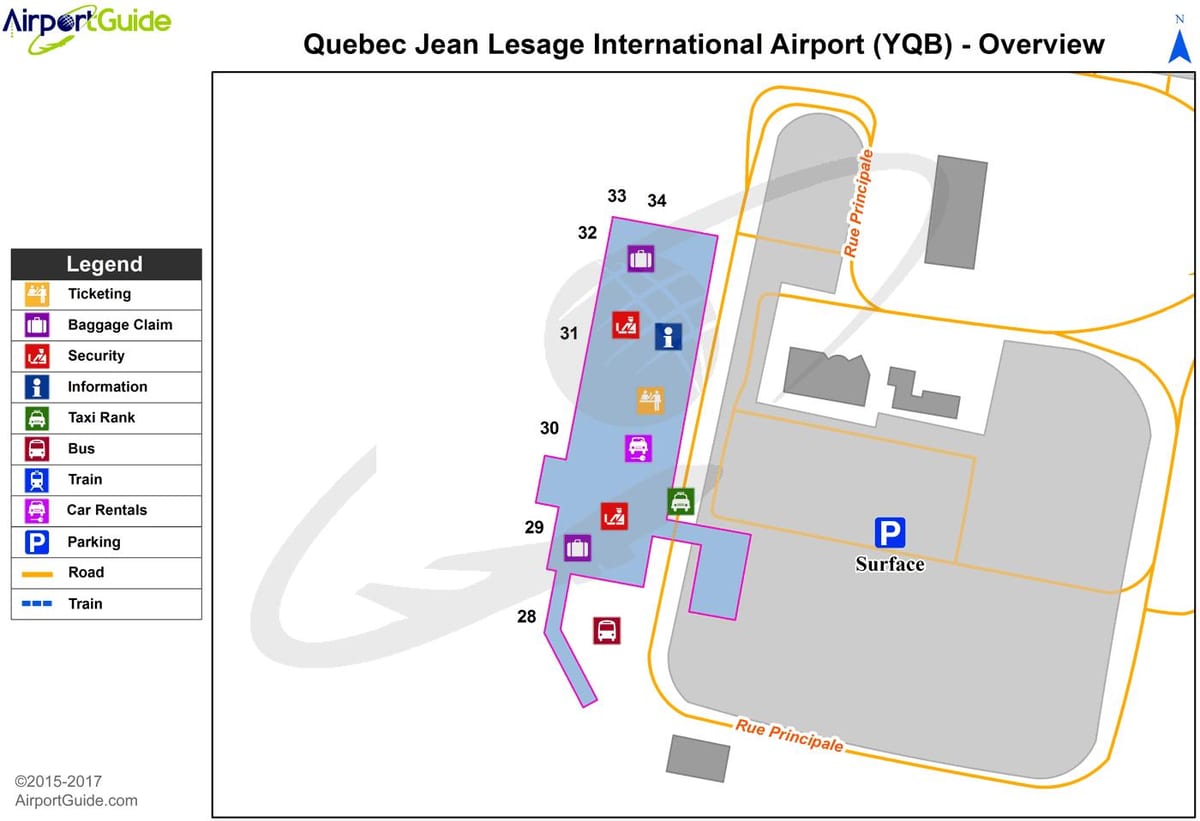 Mapa miasta Quebec City аэропорот