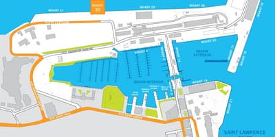 Terminal statków wycieczkowych w Quebec mapie