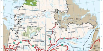Mapa dróg quebec Kanada