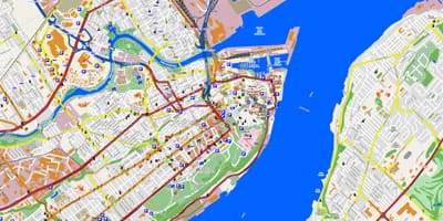 Mapa miasta Quebec i okolice