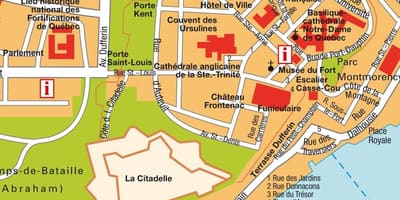 Mapa miasta Quebec, Quebec 