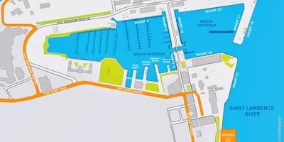 Mapa miasta Quebec cruise terminal