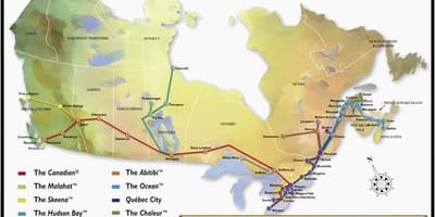 Mapa dworca kolejowego w mieście Quebec 