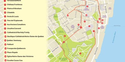 Mapa Quebec-hop-hop-off