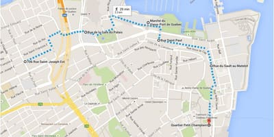 Mapa miasta Quebec Dolne miasto